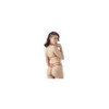 Soutien-gorge en dentelle rouge avec bonnets détachables et string 